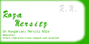 roza mersitz business card